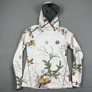Real Tree Xtra Colors Hoodie Womens Sz M White Camo‎